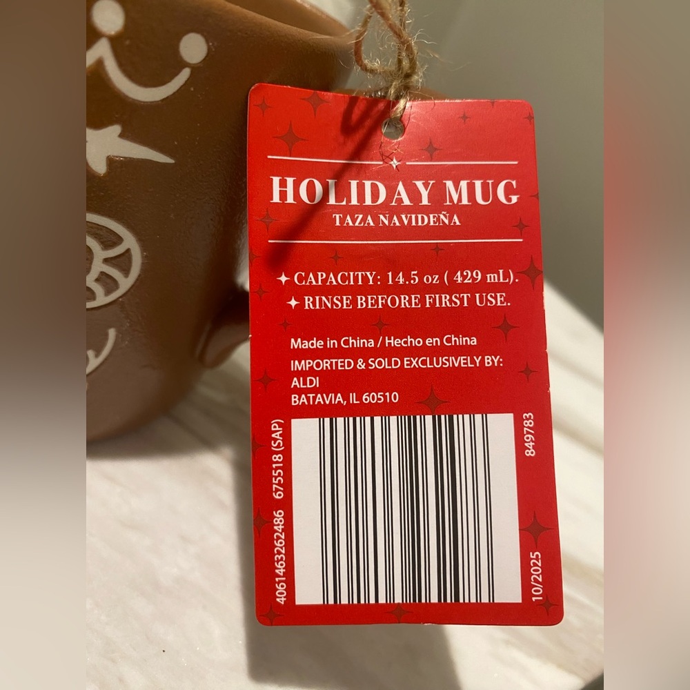 2025 ALDI Gingerbread House Coffee Mug 14.5oz Holiday Country Core Merry Moments - Picture 5 of 7